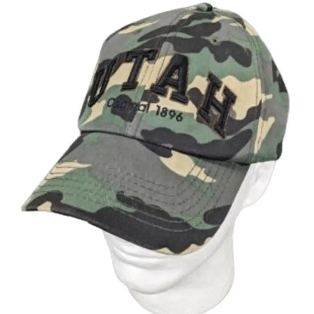 Robin Ruth Utah Hat Baseball Cap Cotton Adjustable Hook Loop Camo One Size